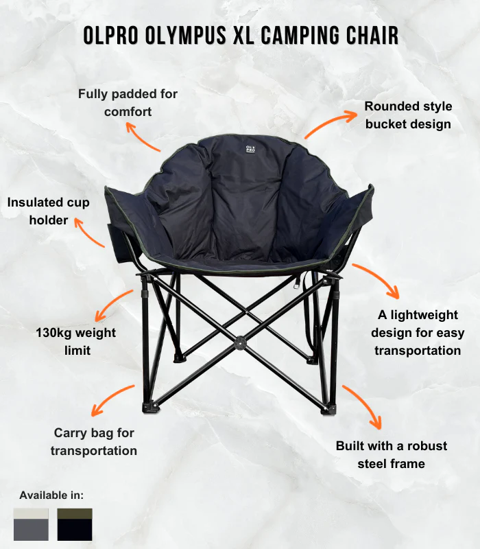 Olympus XL Camping Chair Black & Green - Image 3