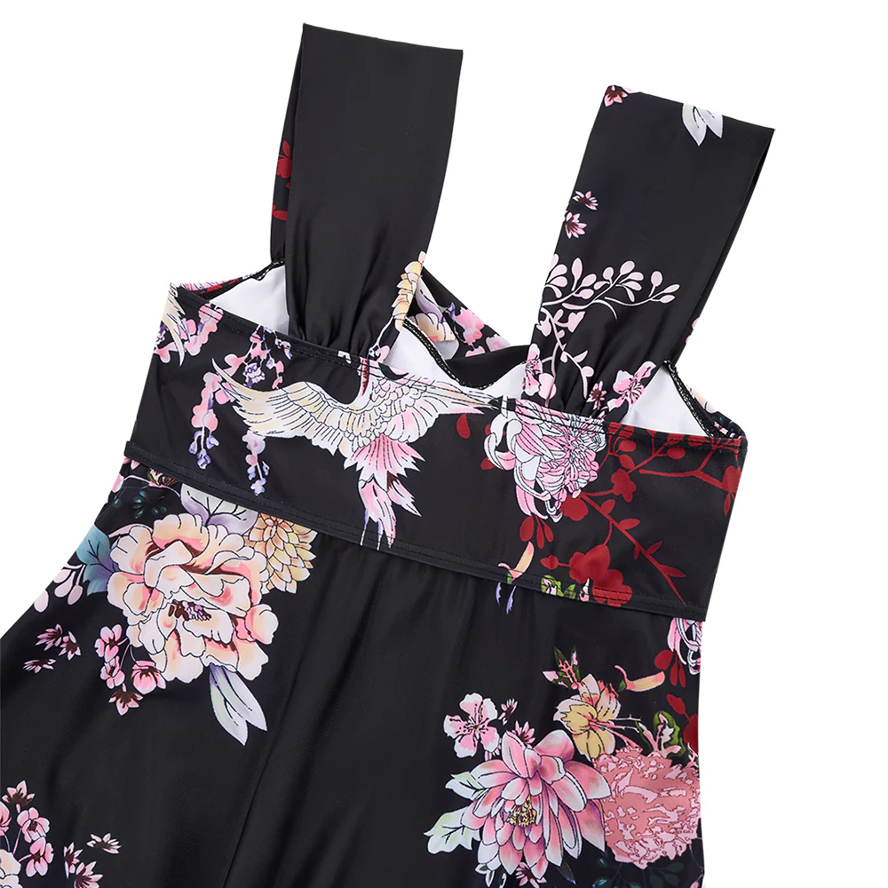 One-piece Floral Swimdress With Shorts - Image 7