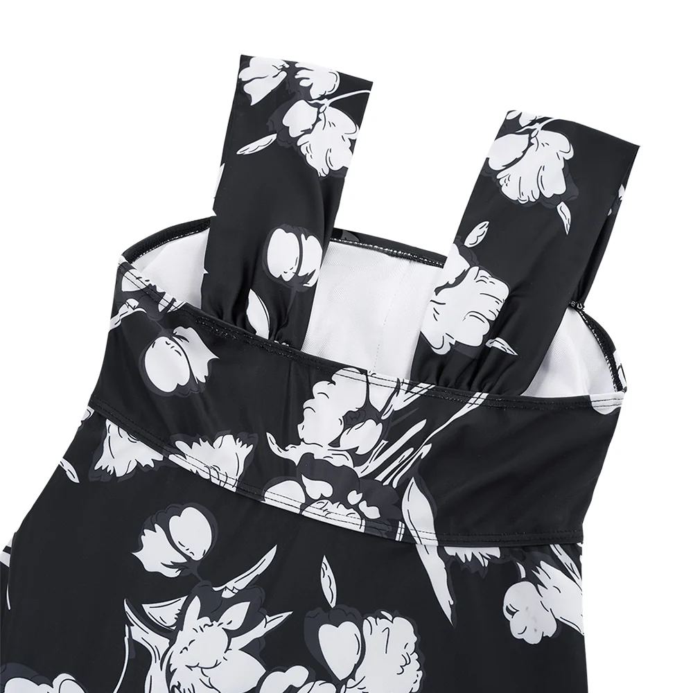 One-piece Floral Swimdress With Shorts - Image 7