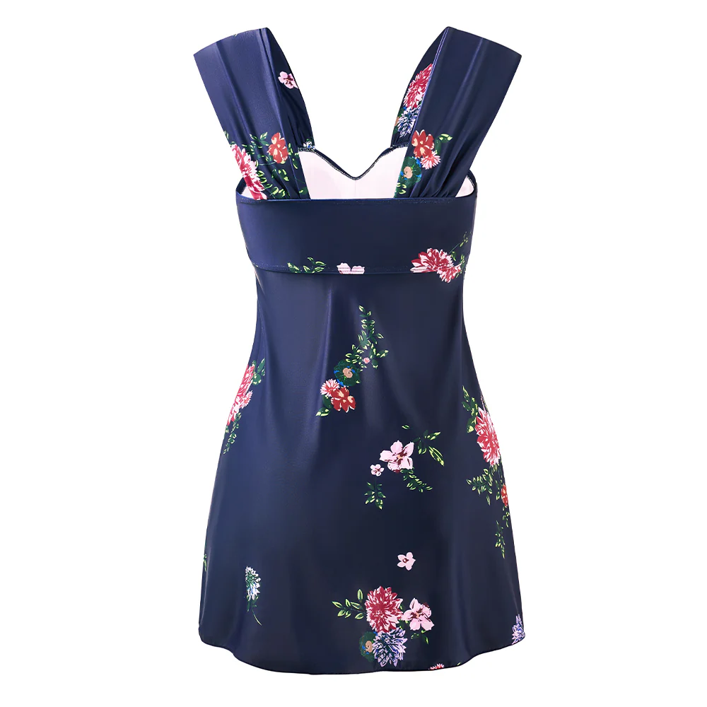 One-piece Floral Swimdress With Shorts - Image 5