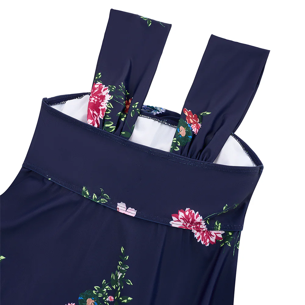 One-piece Floral Swimdress With Shorts - Image 6