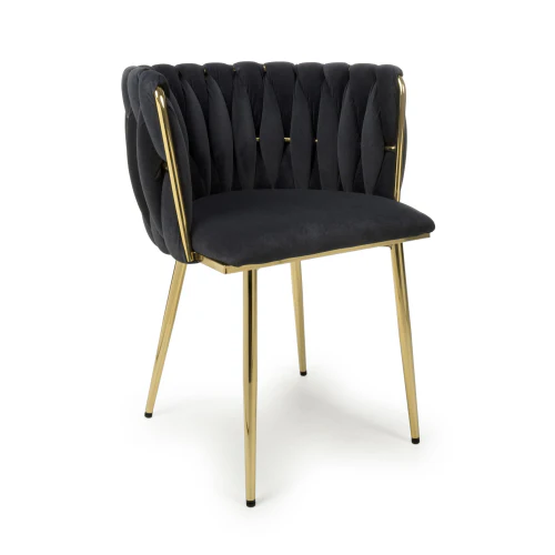 Ontario Brushed Velvet Black Dining Chair - Set Of 2