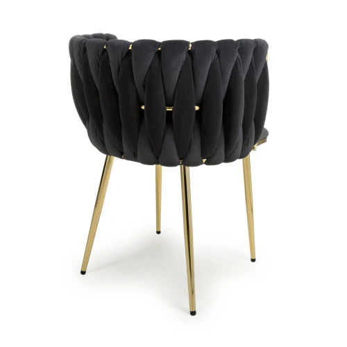 Ontario Brushed Velvet Black Dining Chair - Set Of 2 - Image 2