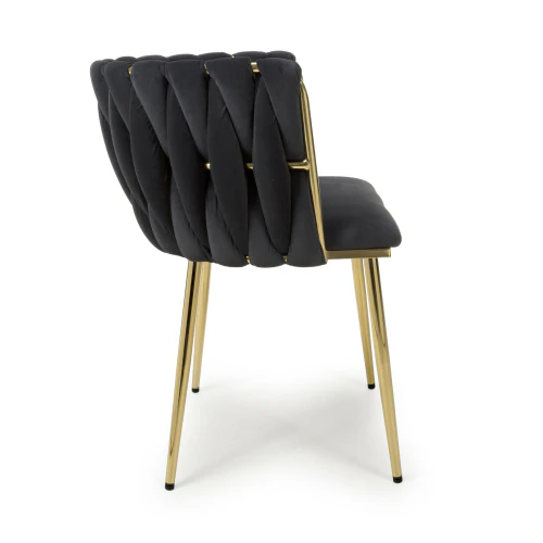 Ontario Brushed Velvet Black Dining Chair - Set Of 2 - Image 3