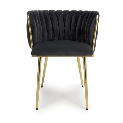 Ontario Brushed Velvet Black Dining Chair - Set Of 2 - Image 4
