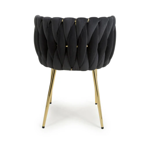 Ontario Brushed Velvet Black Dining Chair - Set Of 2 - Image 5