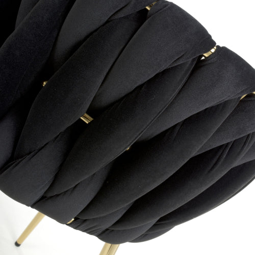 Ontario Brushed Velvet Black Dining Chair - Set Of 2 - Image 8