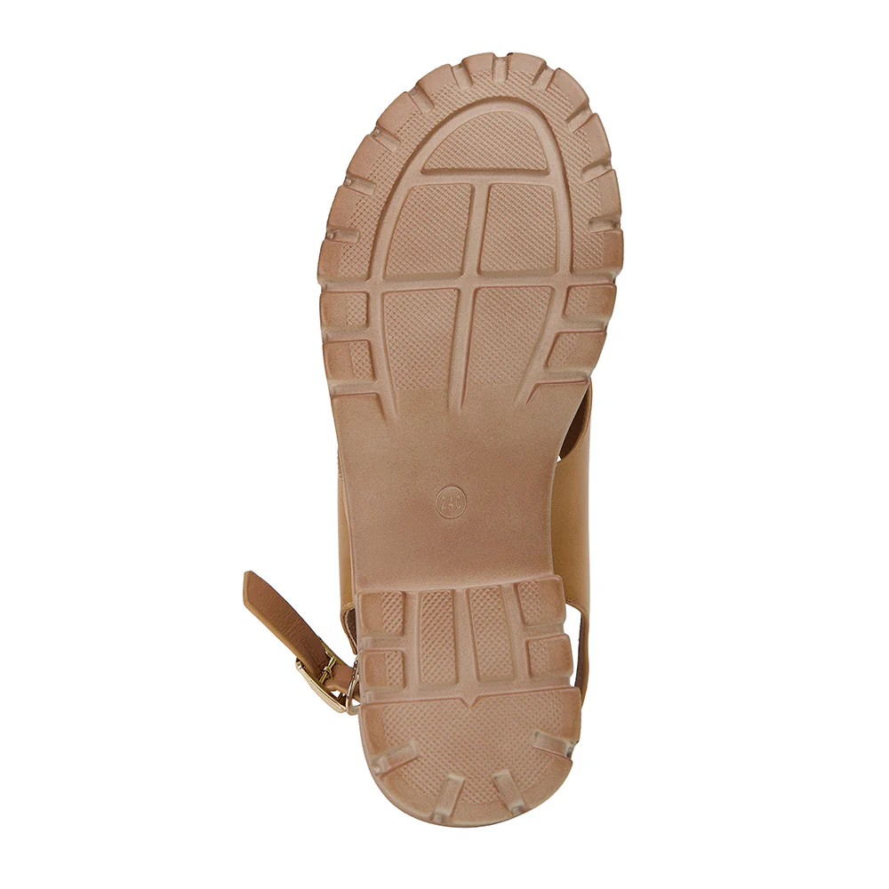 Open Toe Heeled Sandals - Tan - Image 9