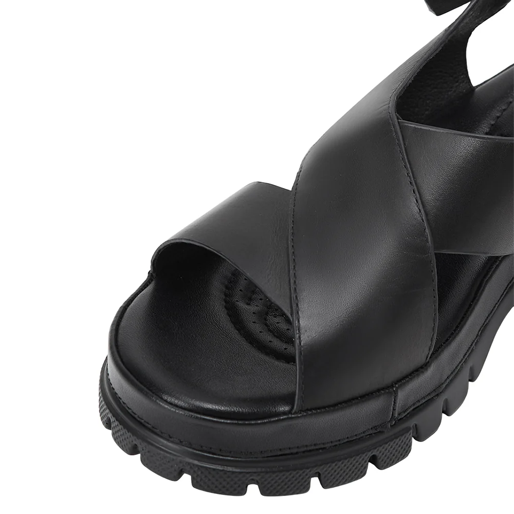Open Toe Heeled Sandals - Black - Image 6