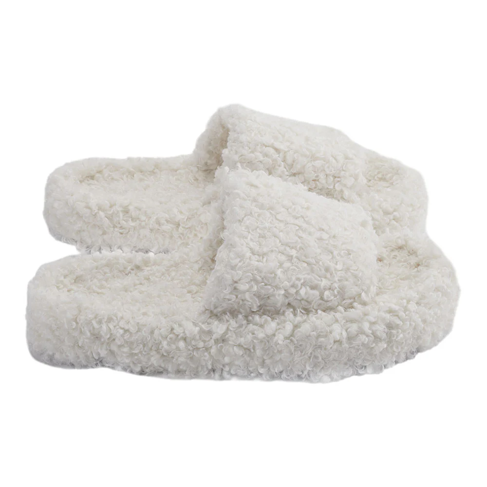 Open Toe Plush Cotton Slippers - Image 3