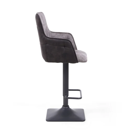 Orion Suede Effect Light Grey Bar Stool - Image 3