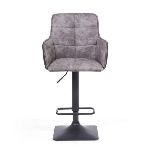 Orion Suede Effect Light Grey Bar Stool - Image 4