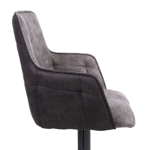 Orion Suede Effect Light Grey Bar Stool - Image 6