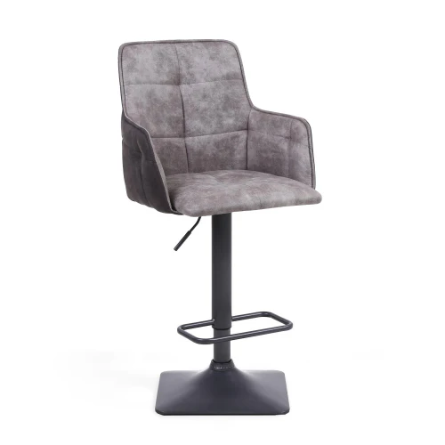 Orion Suede Effect Light Grey Bar Stool - Image 7