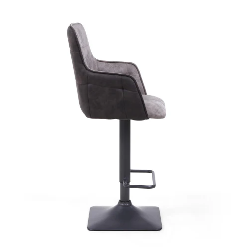 Orion Suede Effect Light Grey Bar Stool - Image 9