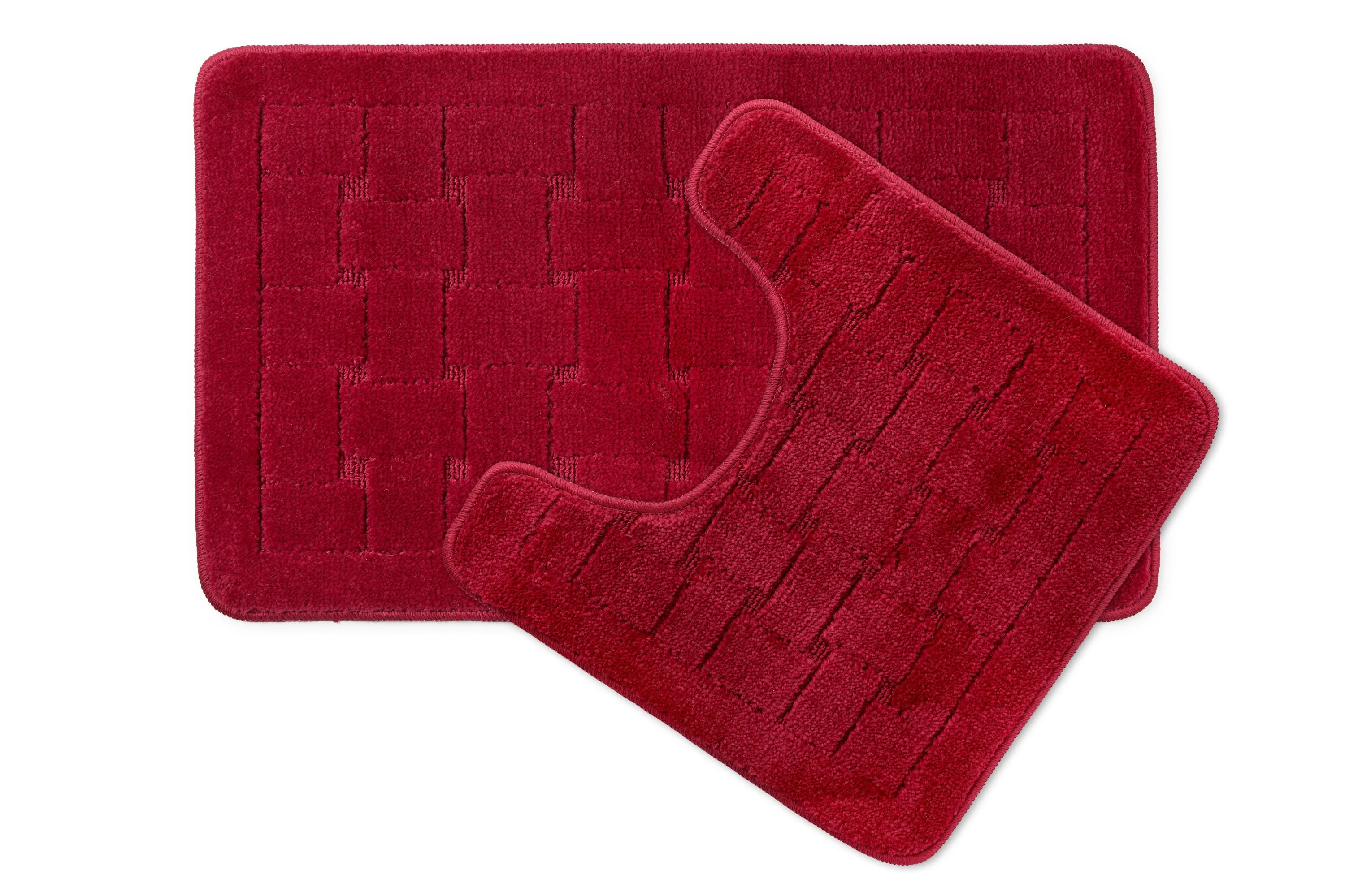 Orkney - Crosshatch 2 Pc Bath Set in Bordeaux