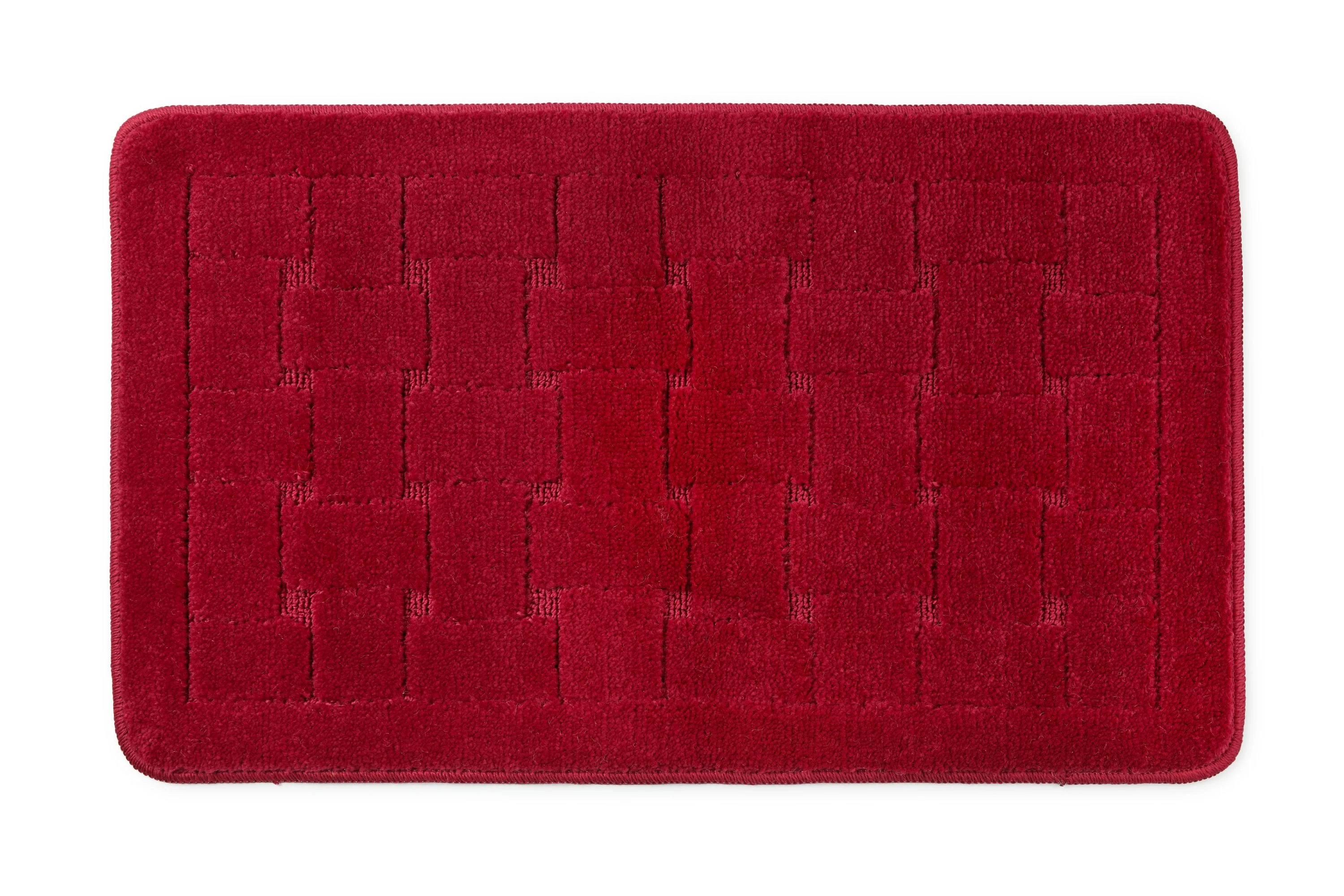 Orkney - Crosshatch Bath mat in Bordeaux