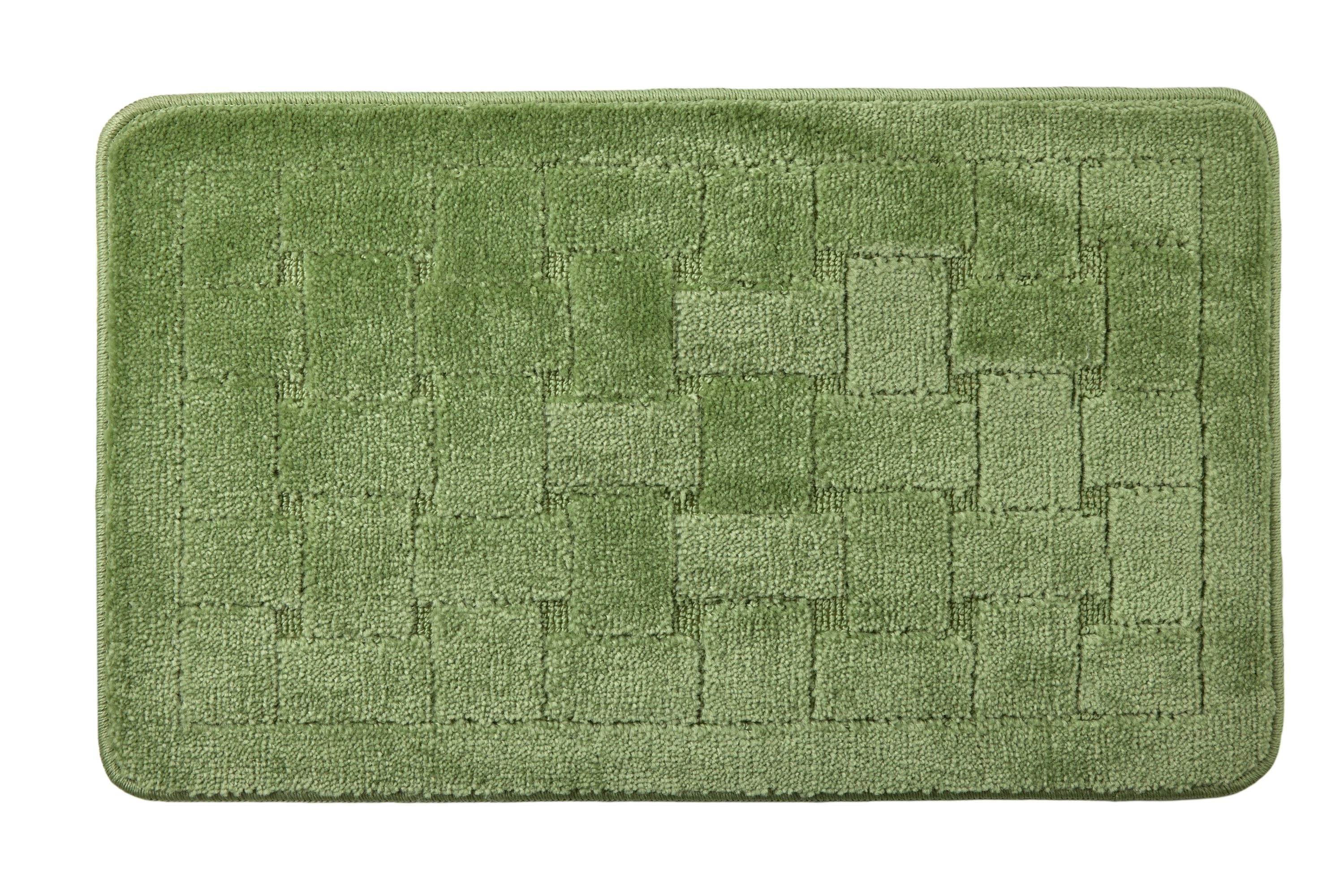 Orkney - Crosshatch Bath Mat In Sage Green