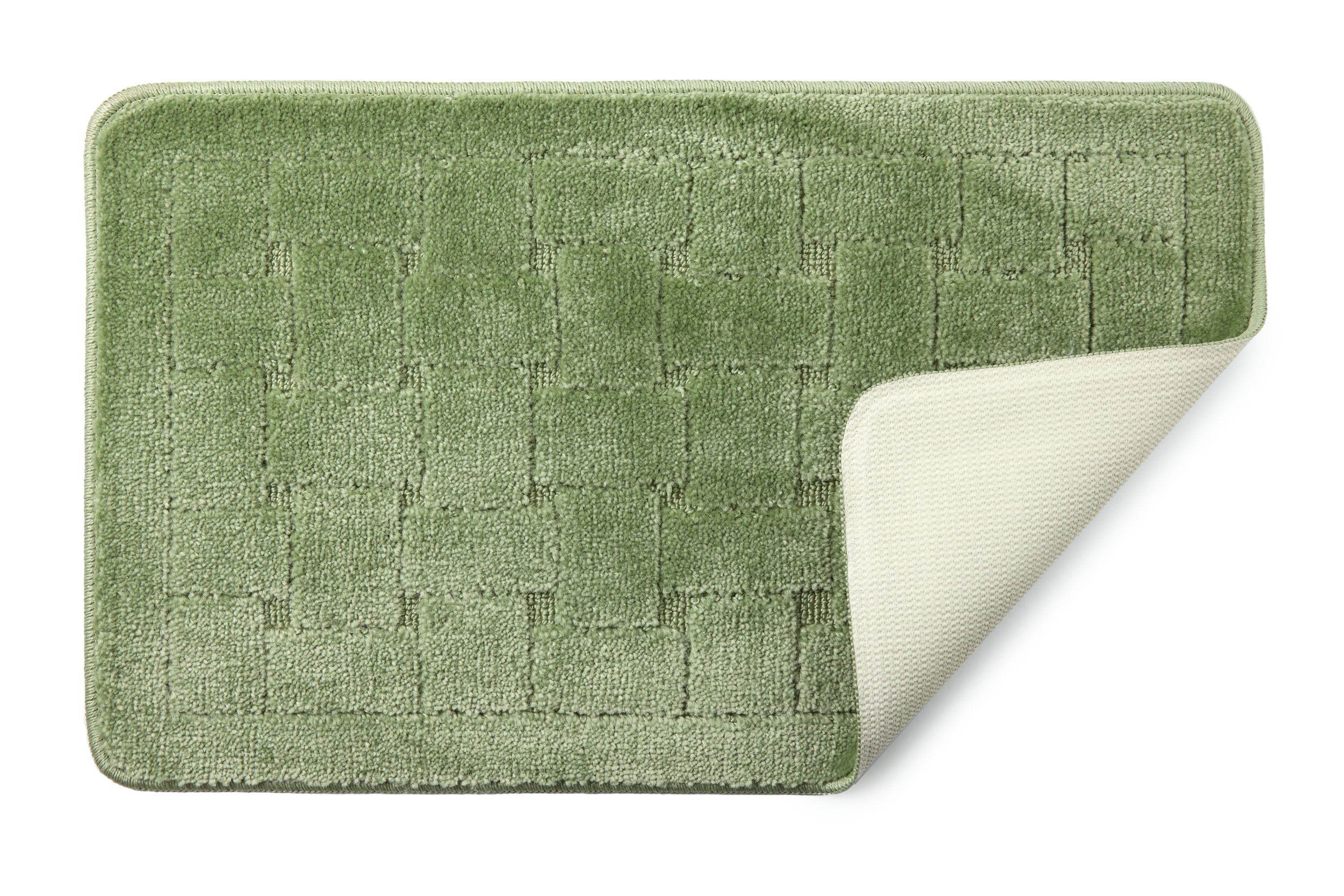 Orkney - Crosshatch Bath Mat In Sage Green - Image 5
