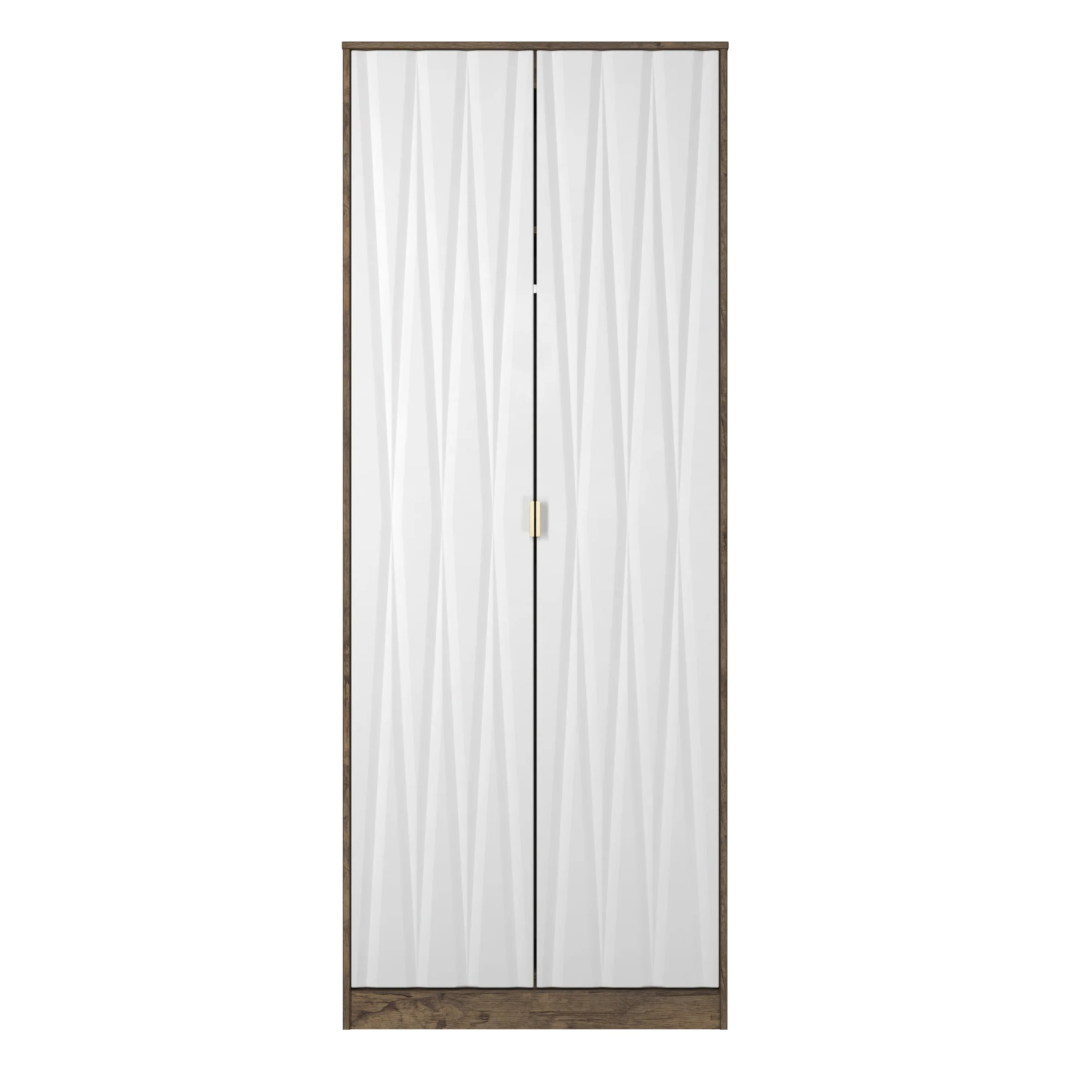 Ottawa Ready Assembled 2 Door Wardrobe in White Matt & Vintage Oak - Image 2