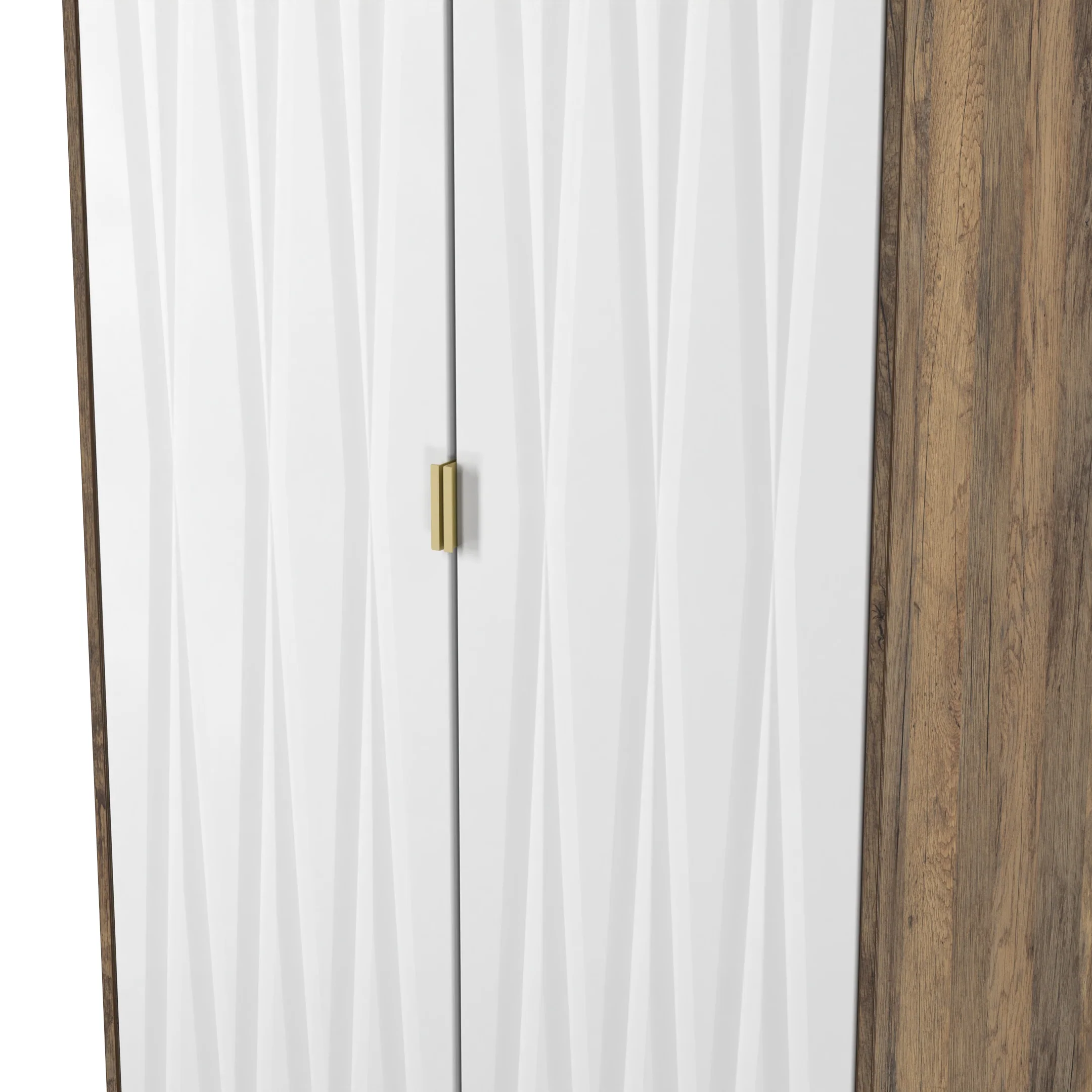 Ottawa Ready Assembled 2 Door Wardrobe in White Matt & Vintage Oak - Image 5