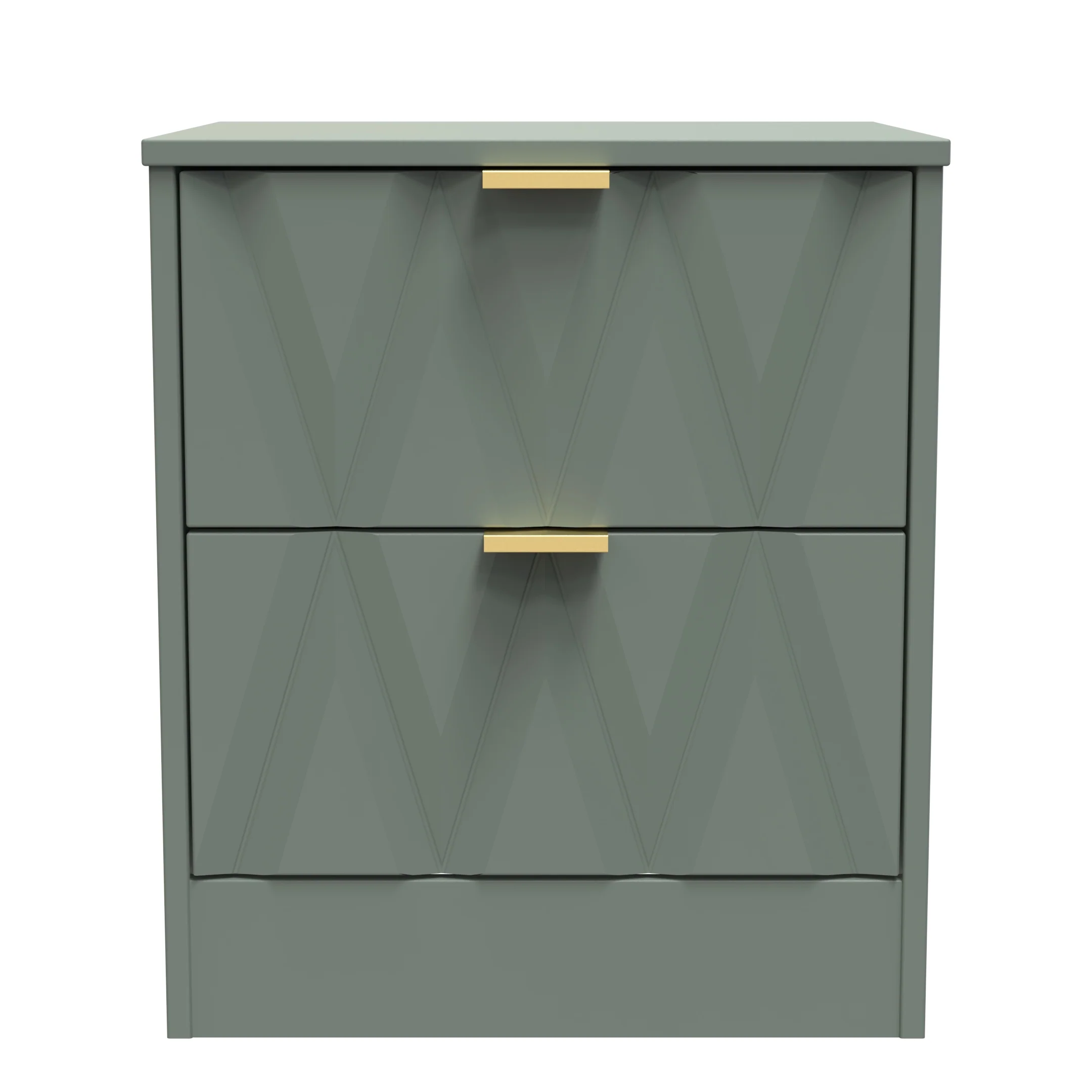 Ottawa Ready Assembled 2 Drawer Bedside Cabinet in Reed Green - Image 3