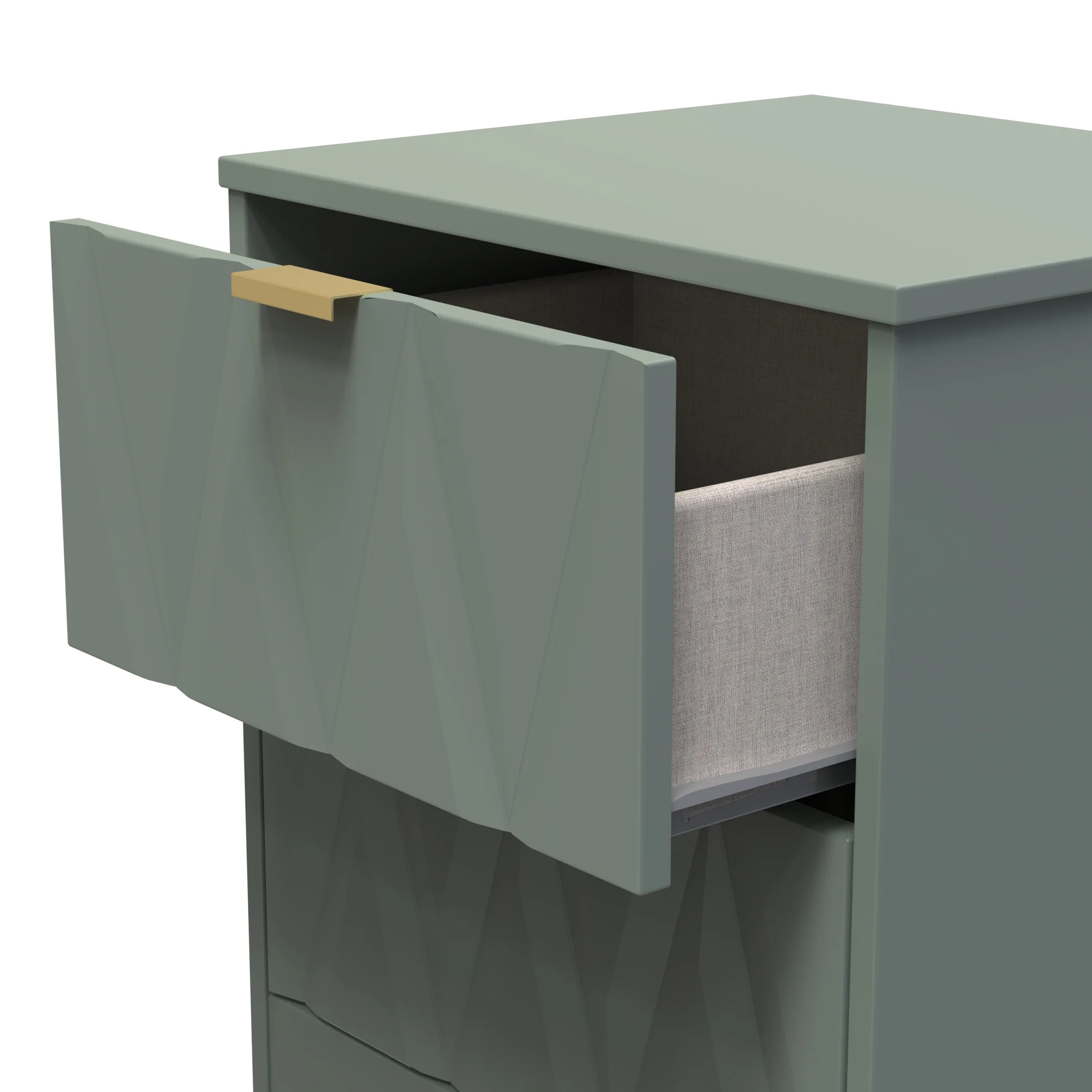 Ottawa Ready Assembled 2 Drawer Bedside Cabinet in Reed Green - Image 6