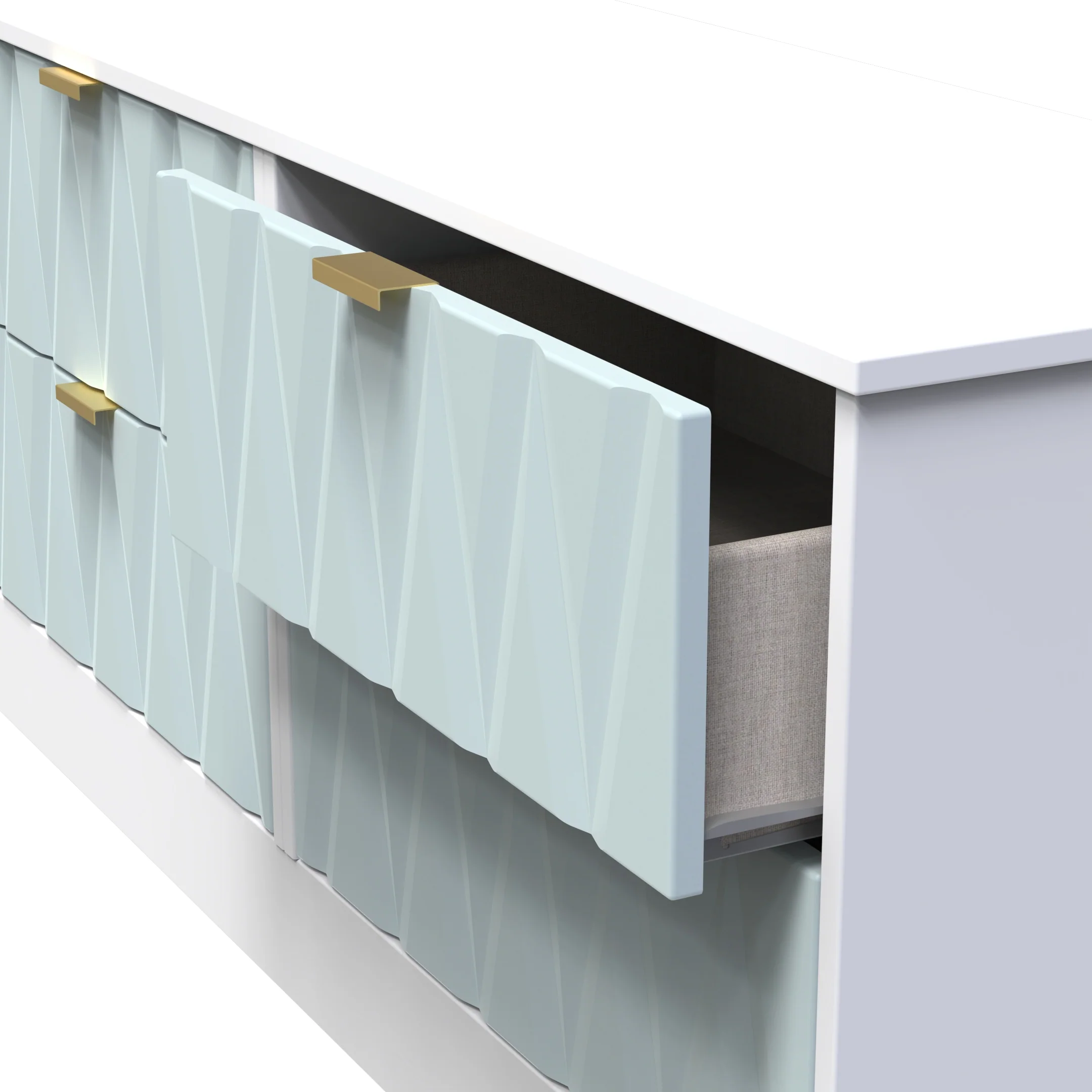 Ottawa Ready Assembled 4 Drawer Bed Box in Duck & White Matt - Image 5