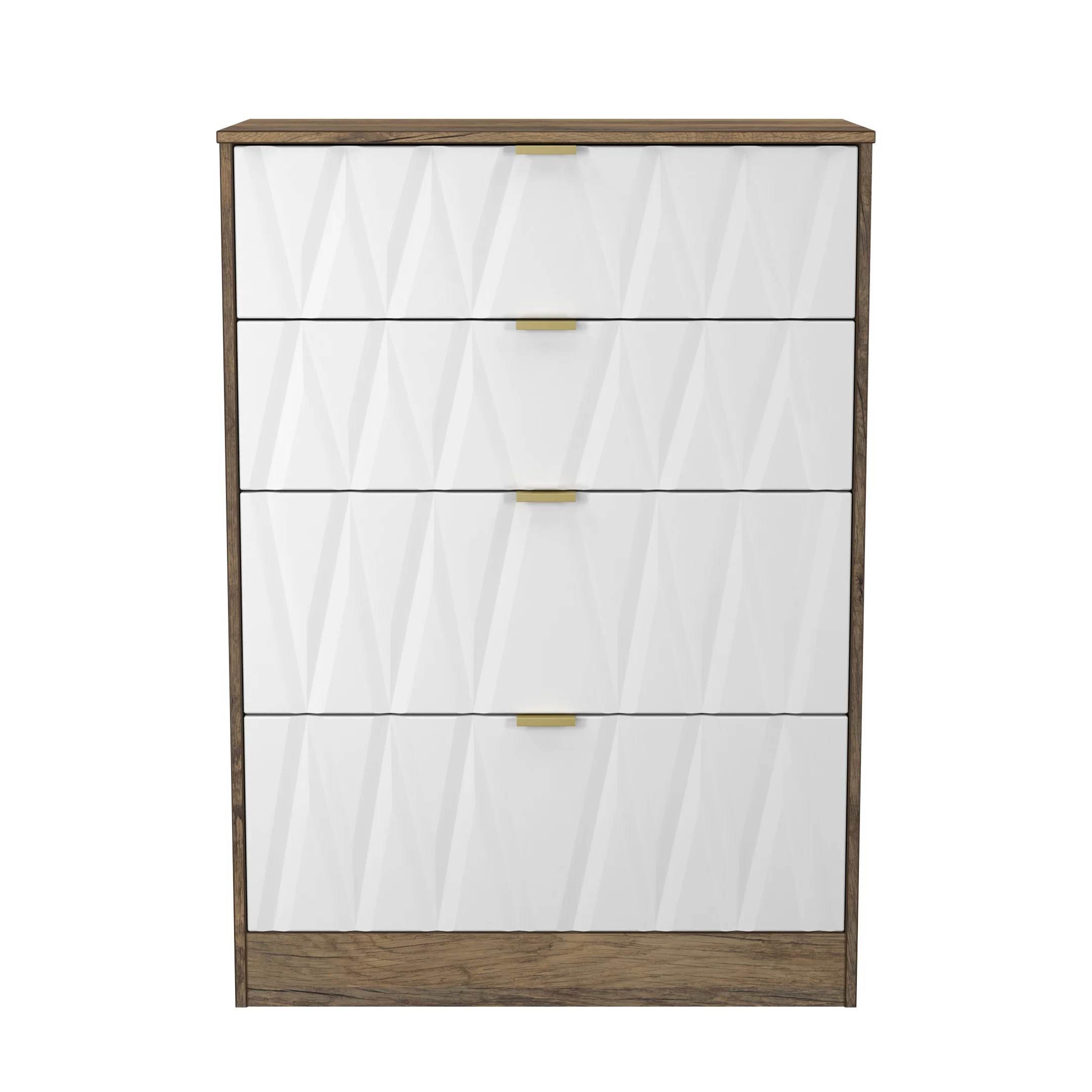 Ottawa Ready Assembled 4 Drawer Deep Chest in White Matt & Vintage Oak - Image 2