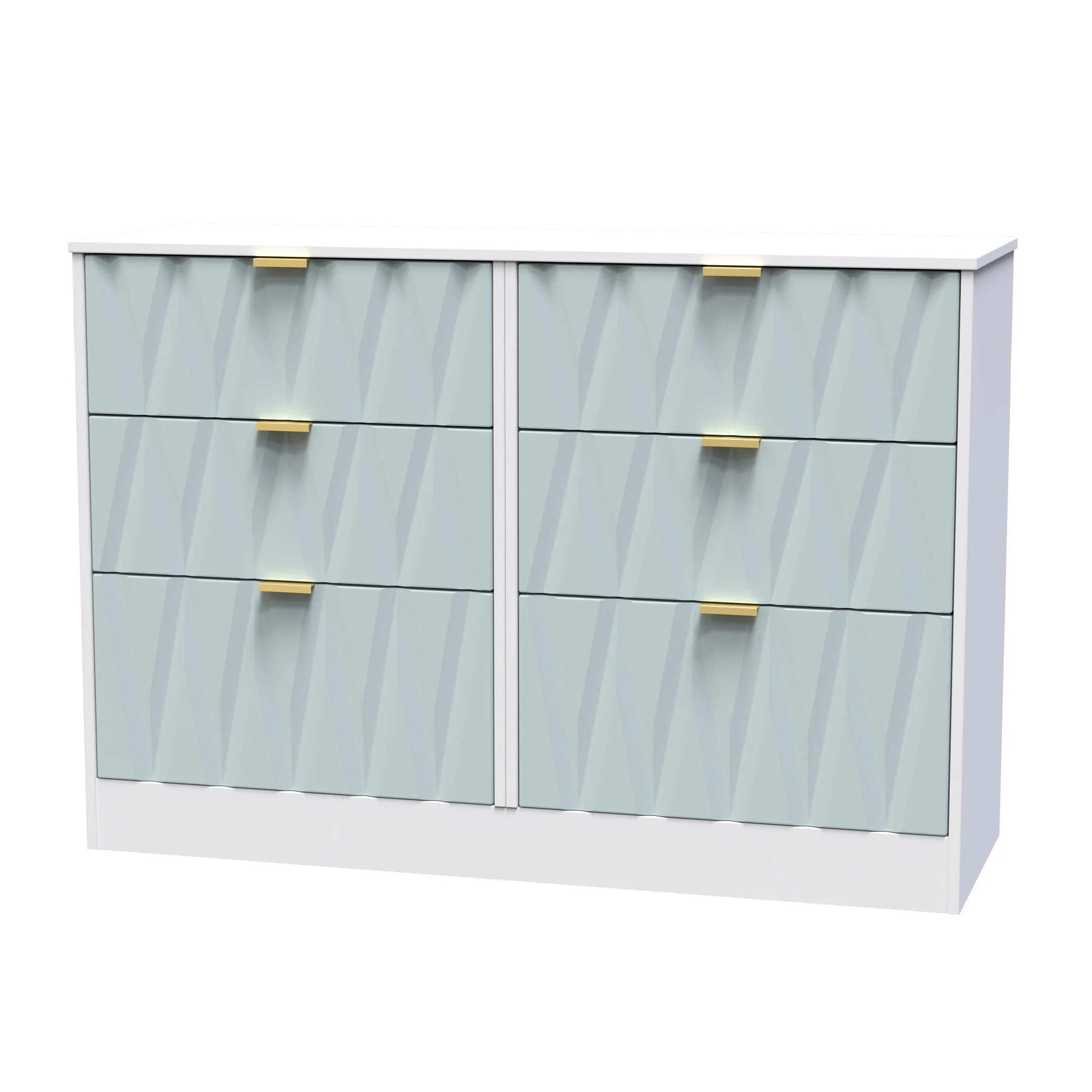 Ottawa Ready Assembled 6 Drawer Wide Chest in Duck & White Matt - Image 3