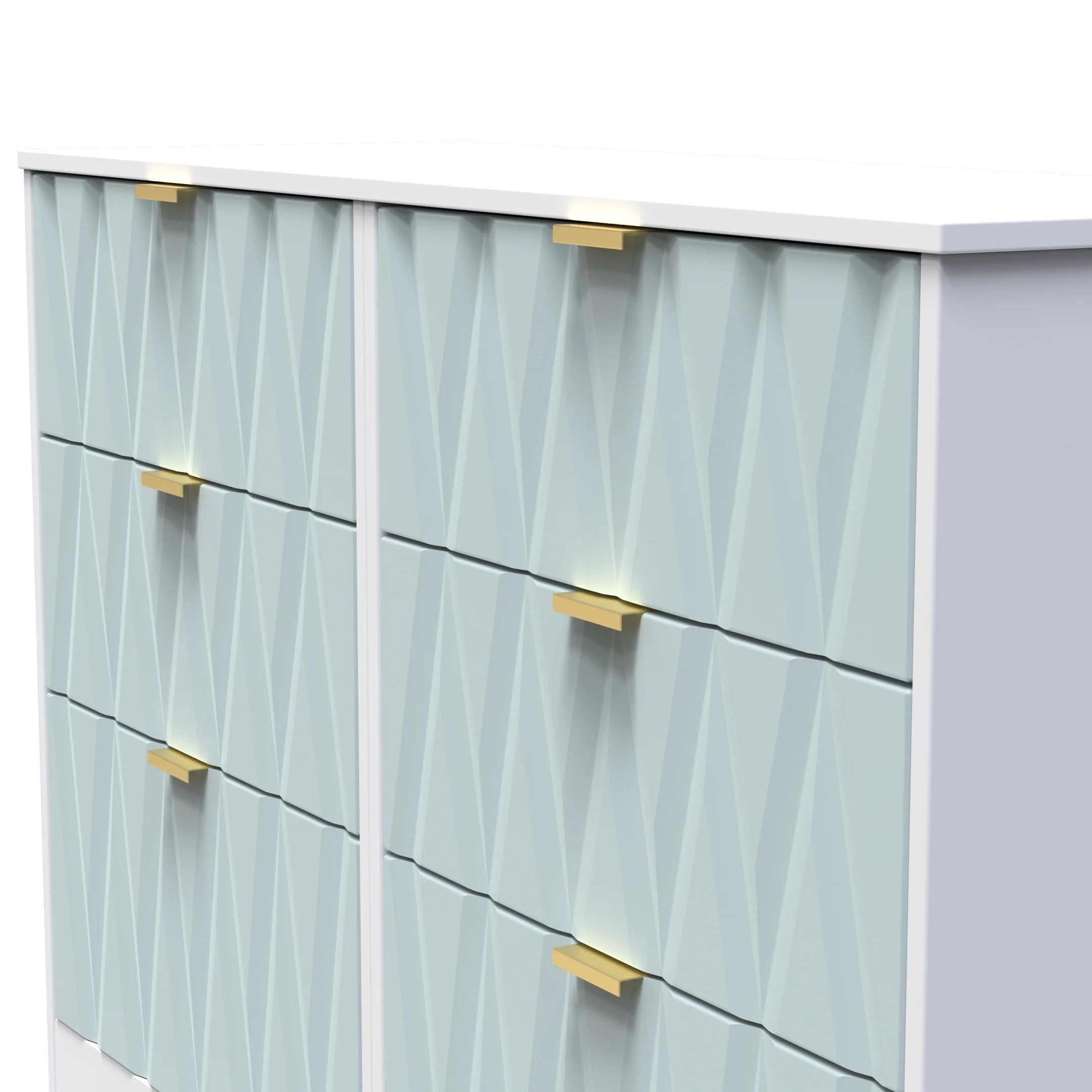 Ottawa Ready Assembled 6 Drawer Wide Chest in Duck & White Matt - Image 4