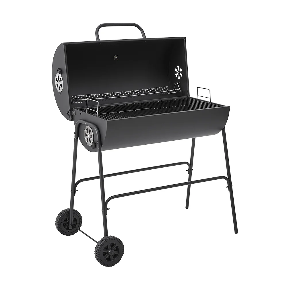 Outdoor Garden Charcoal Smoker BBQ Grill With Wheels