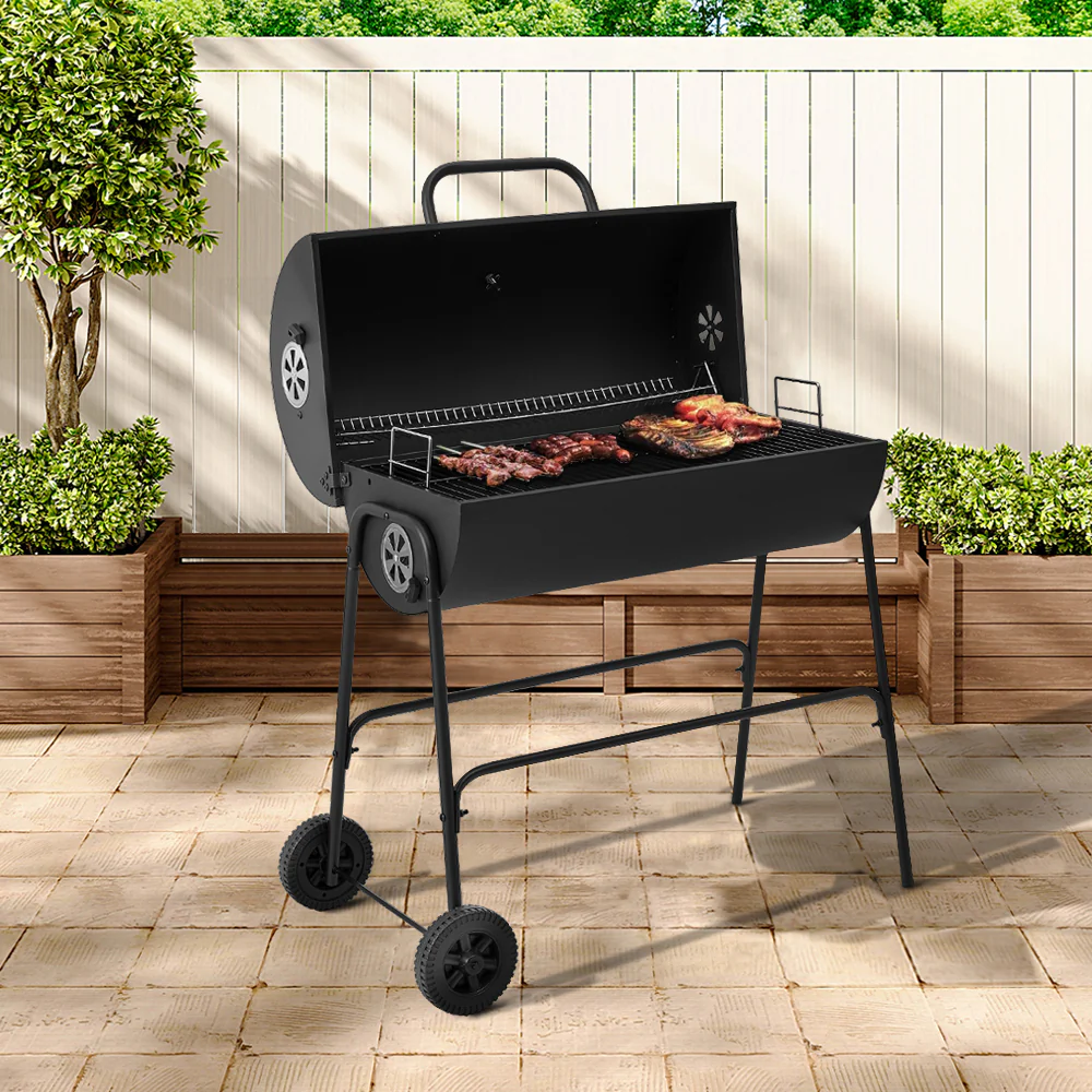 Outdoor Garden Charcoal Smoker BBQ Grill With Wheels - Image 2