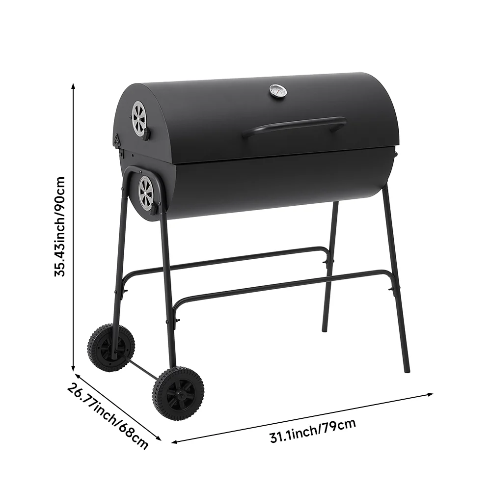Outdoor Garden Charcoal Smoker BBQ Grill With Wheels - Image 9