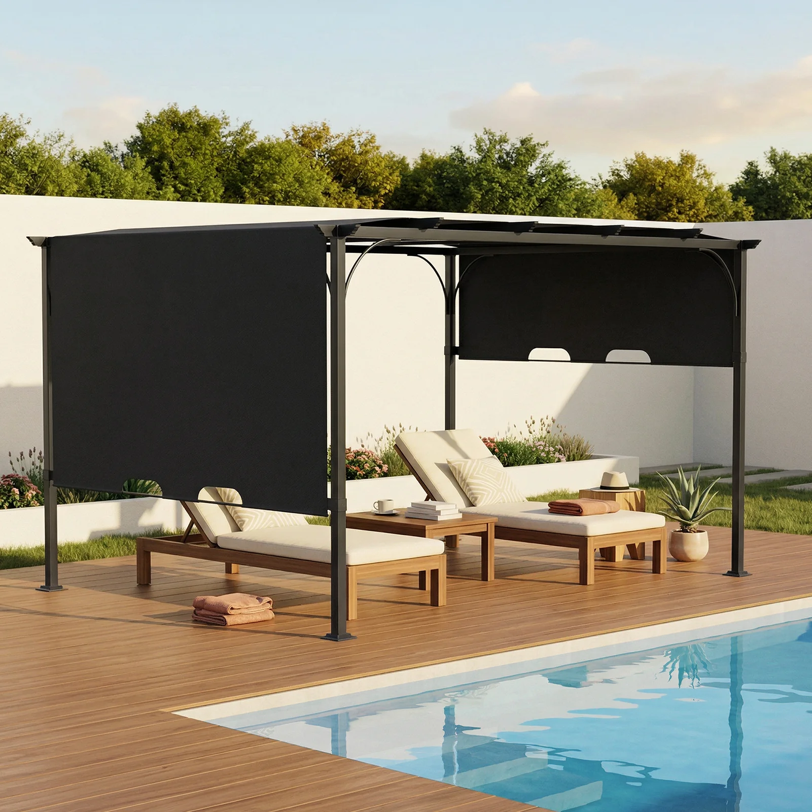 Outdoor Pergola with Adjustable Canopy - Image 3