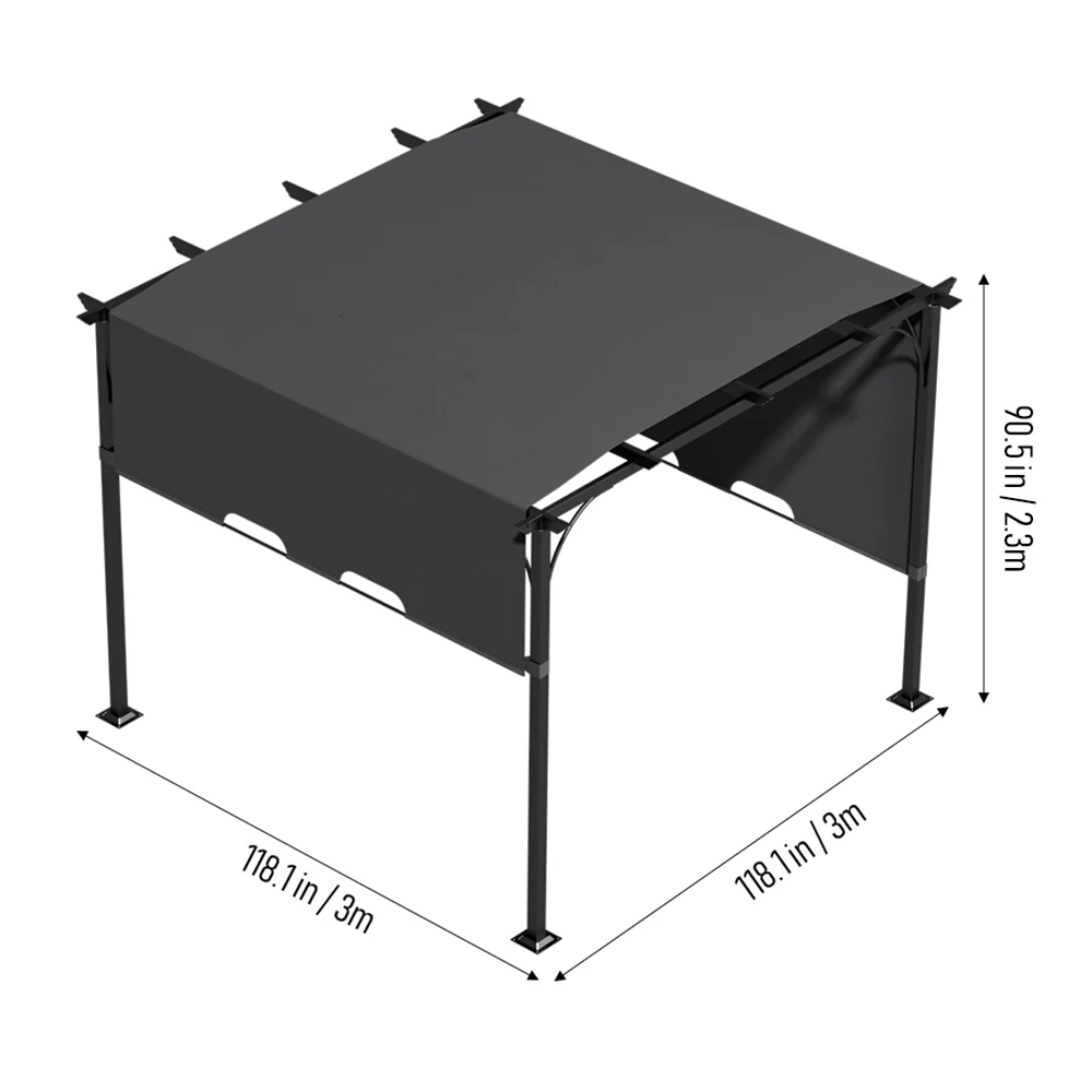 Outdoor Pergola with Adjustable Canopy - Image 8