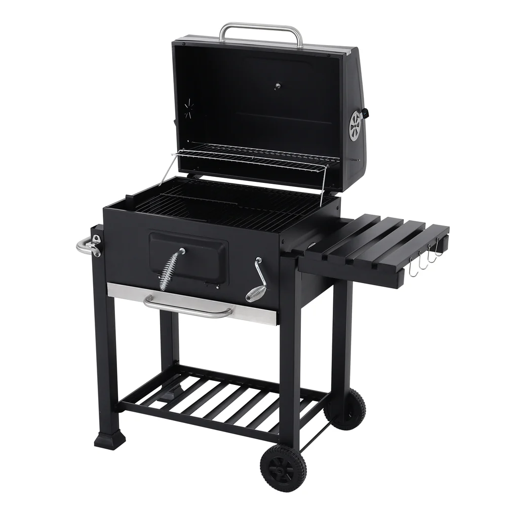 Outdoor Portable Charcoal BBQ Grill Barbecue Trolley