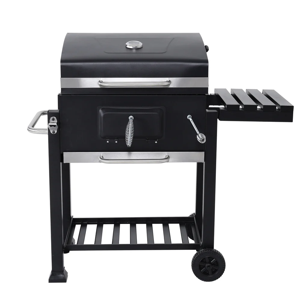 Outdoor Portable Charcoal BBQ Grill Barbecue Trolley - Image 4