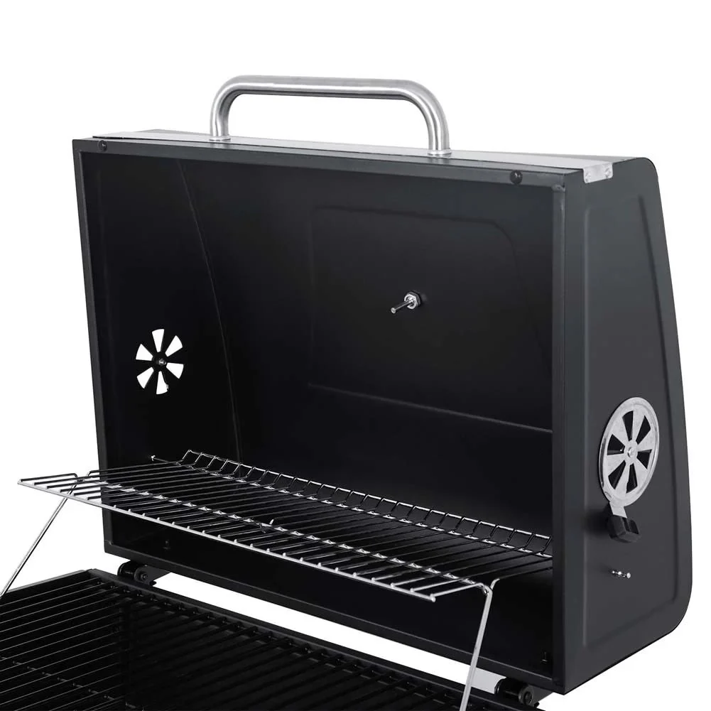 Outdoor Portable Charcoal BBQ Grill Barbecue Trolley - Image 6