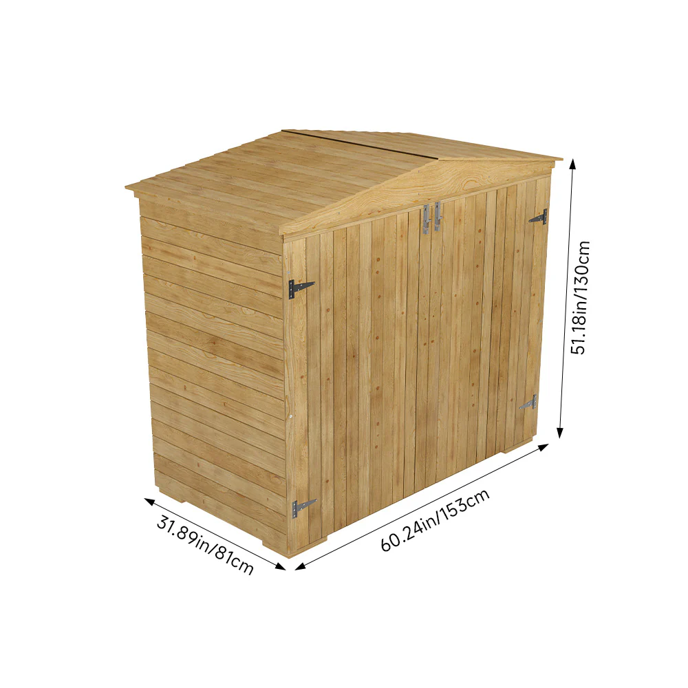 Outdoor Wooden Garden Storage Tool Shed Cabinet - Image 7