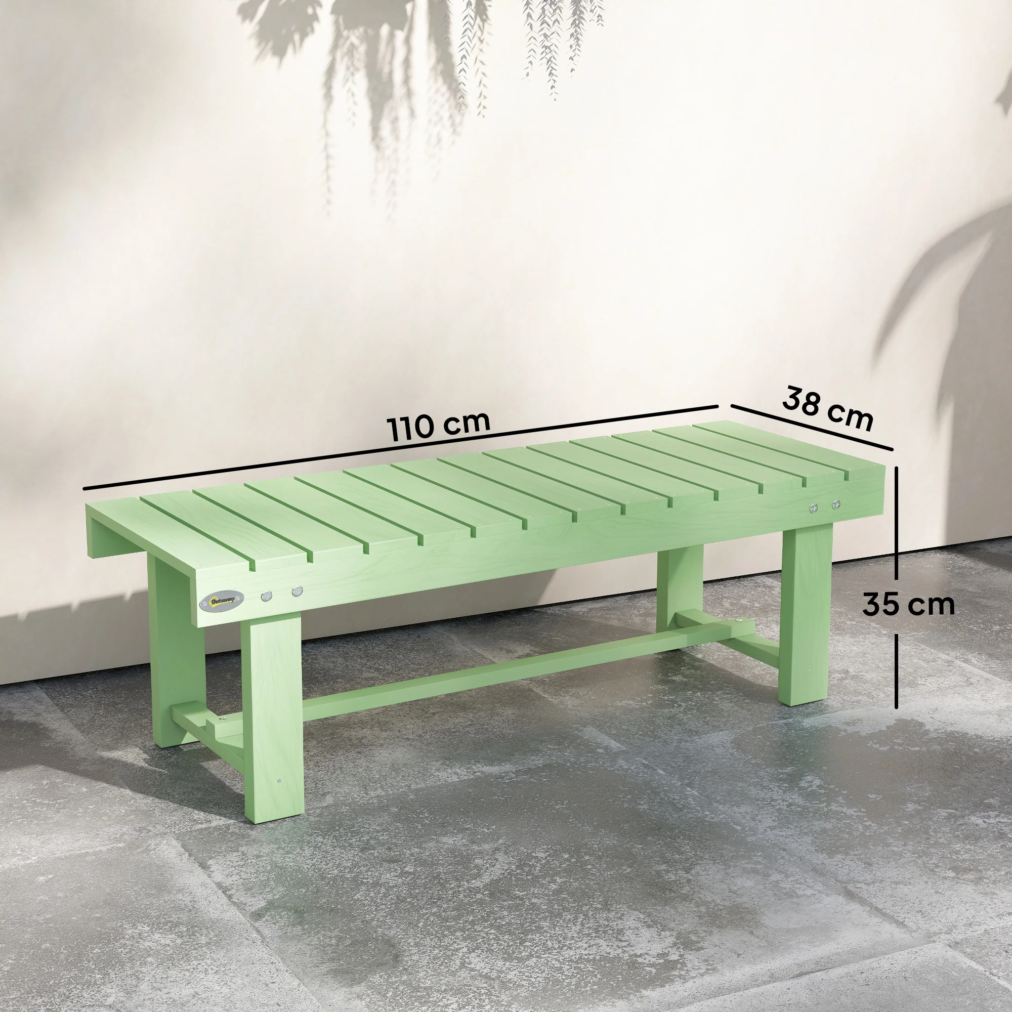 Outsunny 1.1M Outdoor Garden Bench Patio Loveseat Fir Wood 2 Person - Image 5