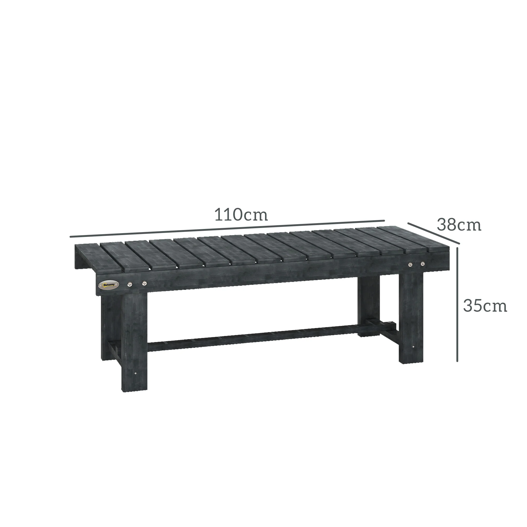 Outsunny 1.1M Outdoor Garden Bench Patio Loveseat Fir Wood 2 Person - Image 5