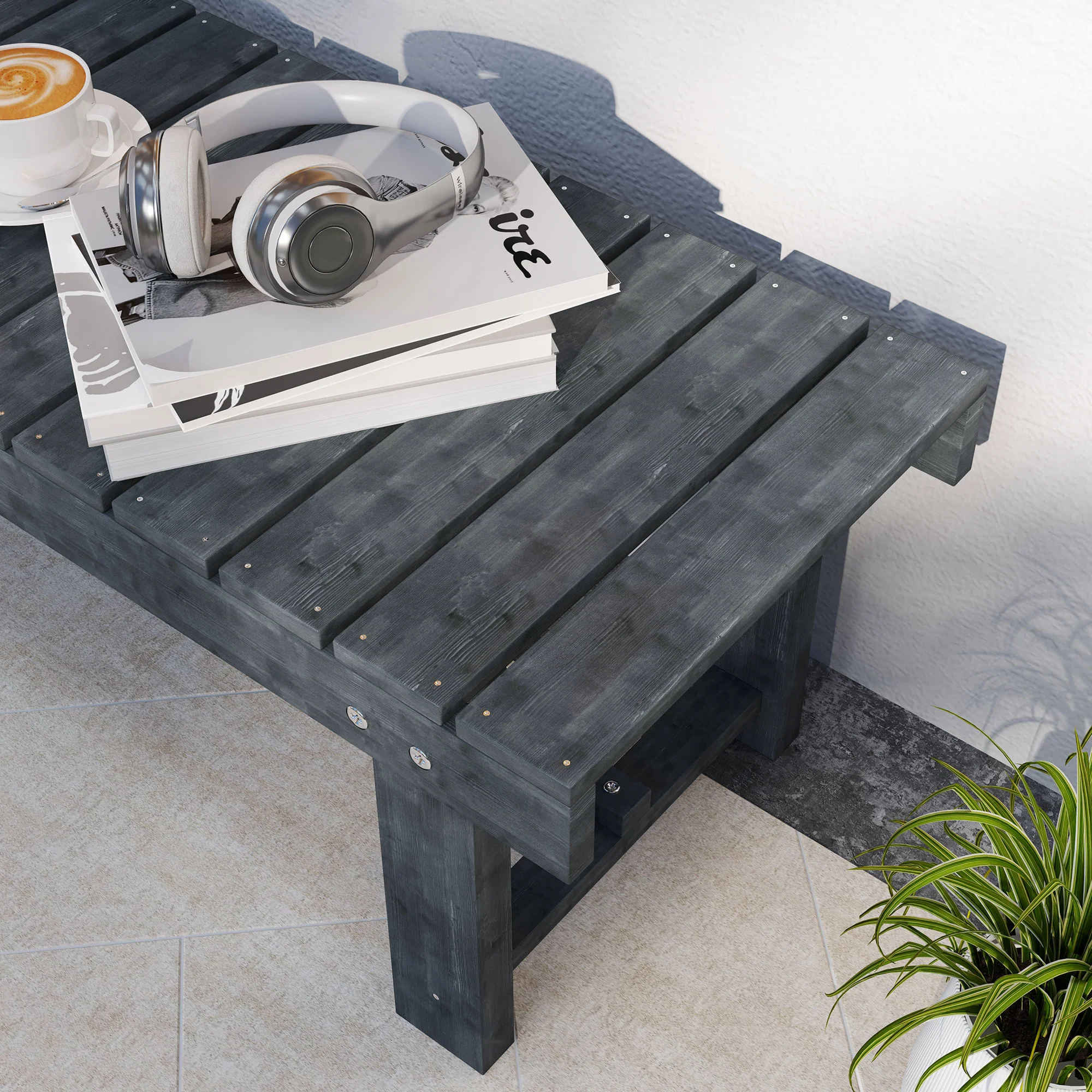 Outsunny 1.1M Outdoor Garden Bench Patio Loveseat Fir Wood 2 Person - Image 9
