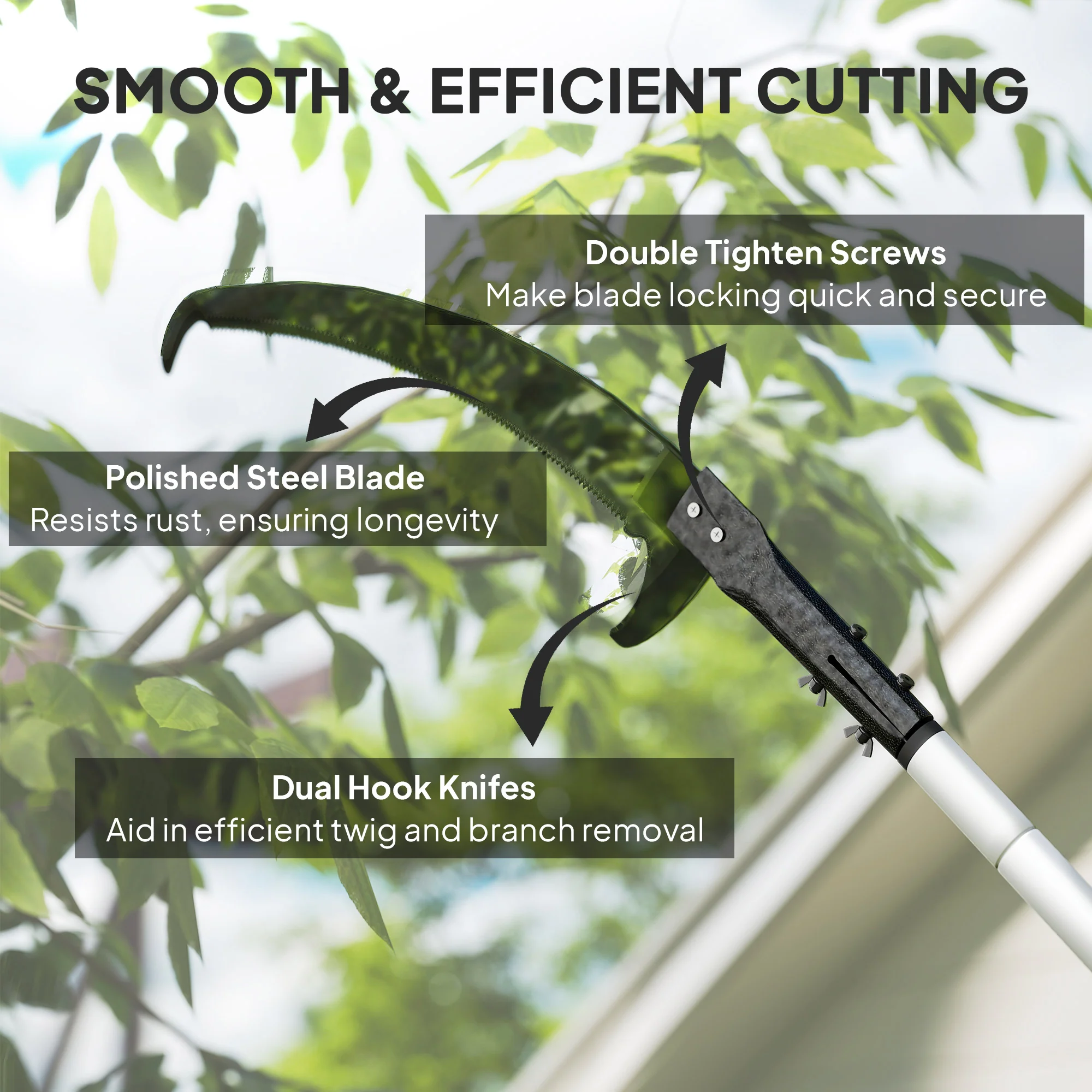 Outsunny 1.8-2.9 m Telescopic Tree Pruner, Tree Lopper Long Reach - Image 4