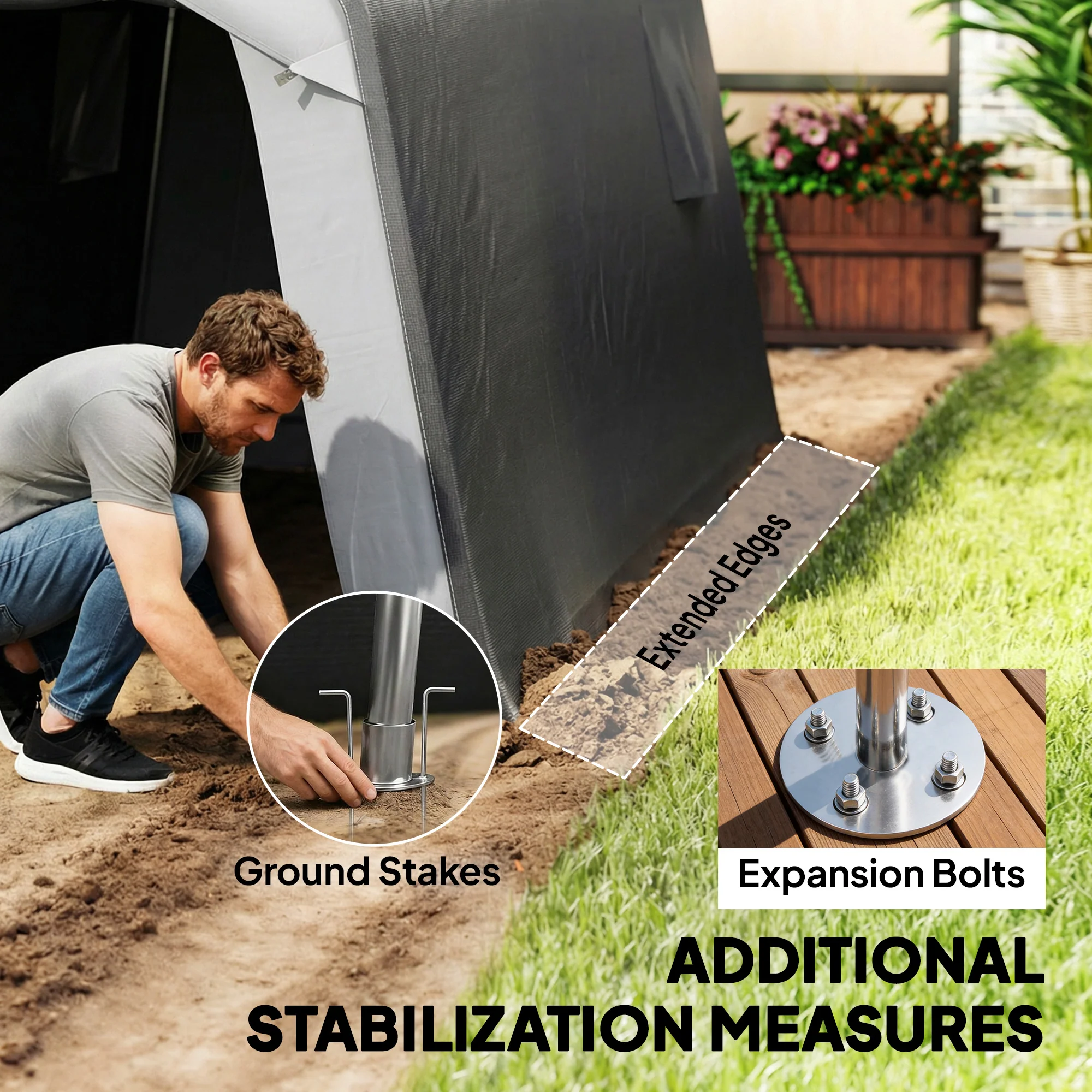 Outsunny  1.8 x 2.4m Portable Storage Shed Heavy Duty Motorbike Shed - Image 7