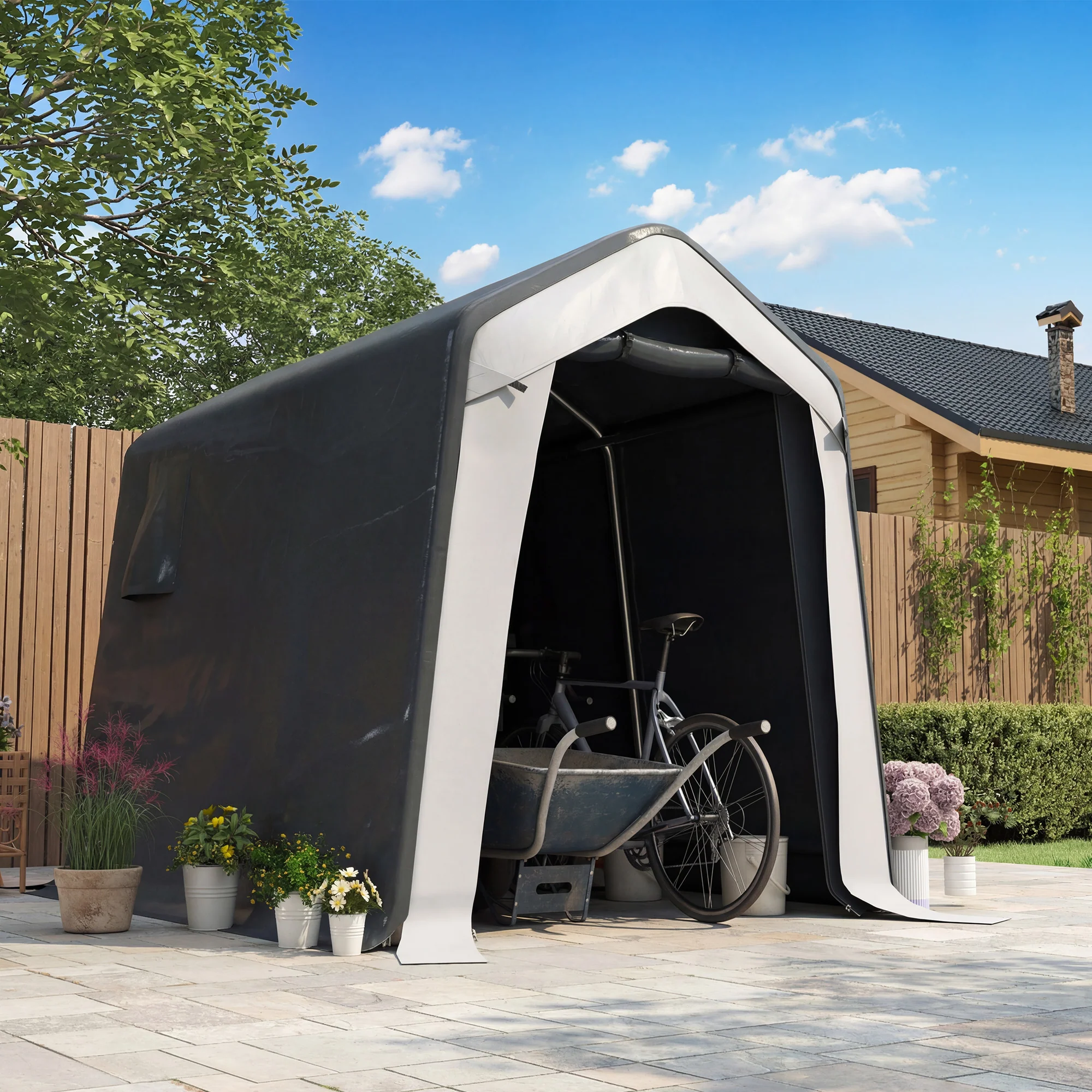 Outsunny  1.8 x 2.4m Portable Storage Shed Heavy Duty Motorbike Shed - Image 8