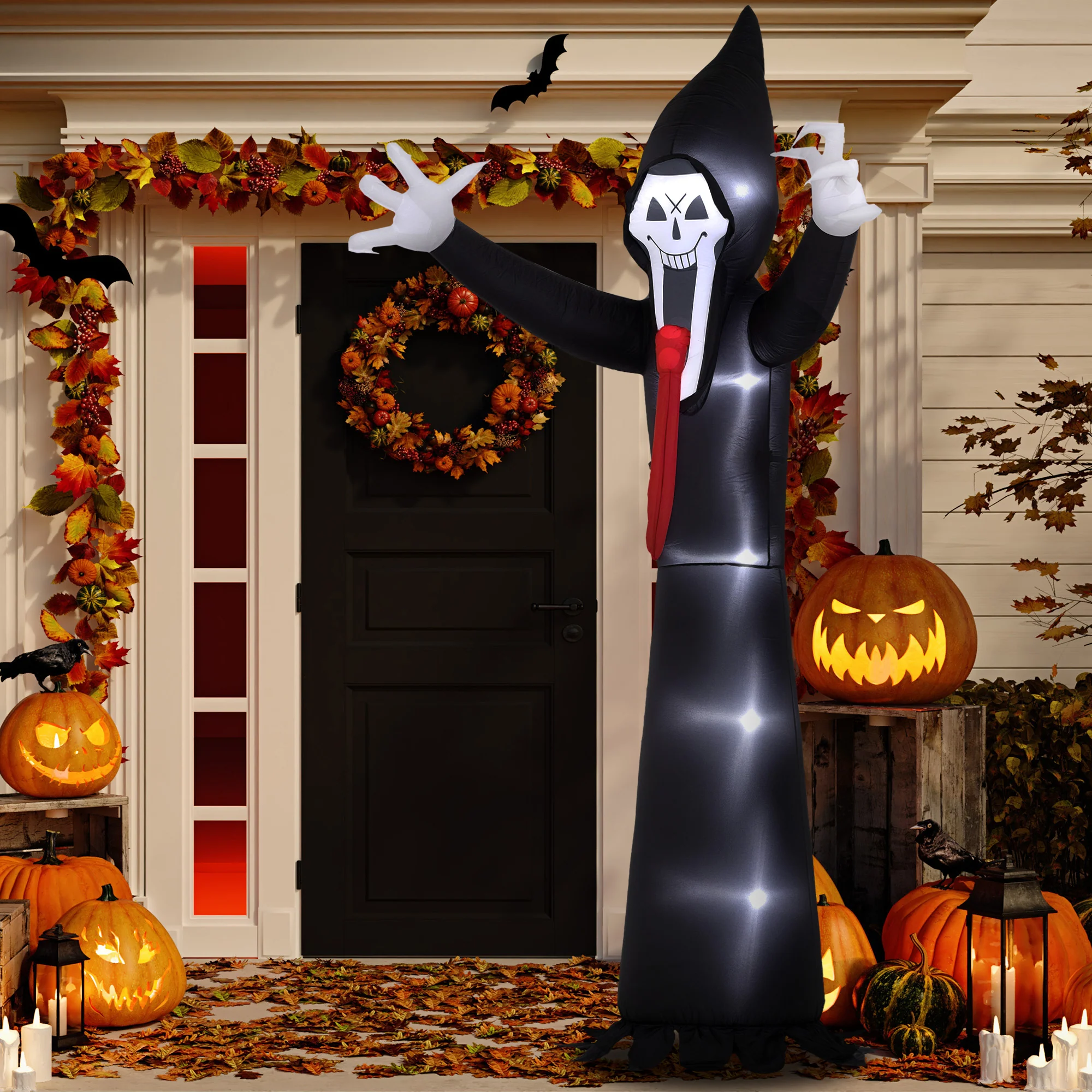 Outsunny 10 FT Grim Reaper Halloween Inflatable for Indoor, Outdoor Party - Image 7
