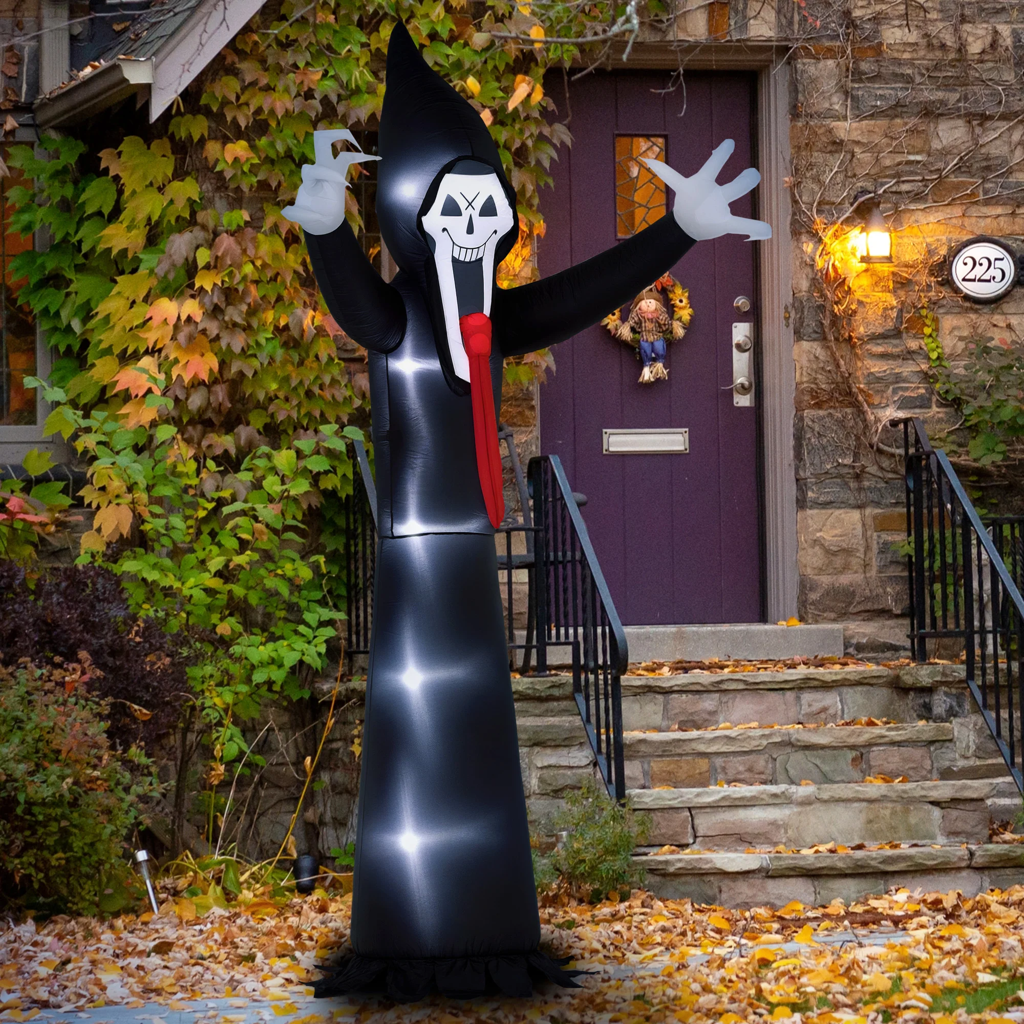 Outsunny 10 FT Grim Reaper Halloween Inflatable for Indoor, Outdoor Party - Image 9