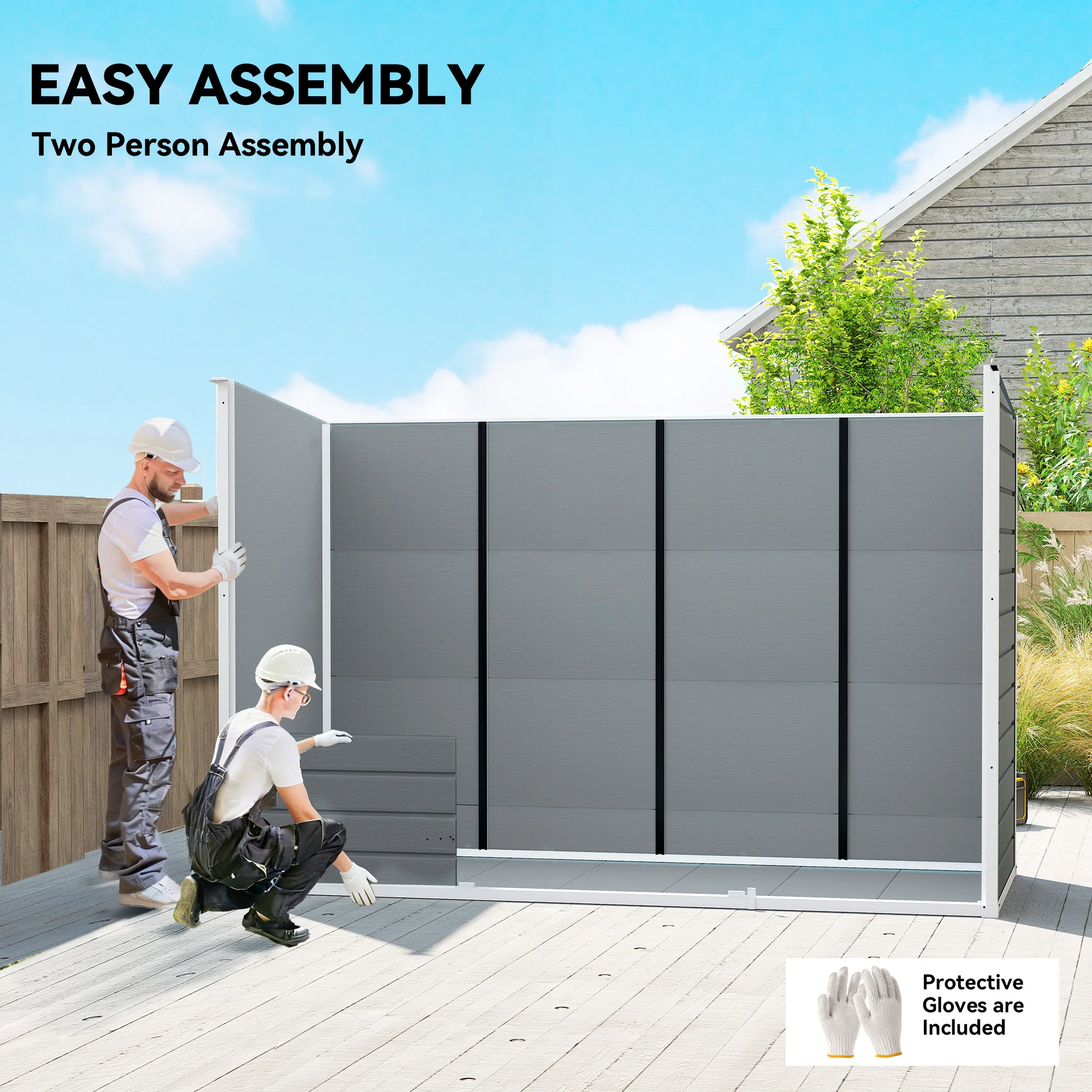 Outsunny 10 X 4 Ft Plastic Garden Shed With Floor, Lockable Doors, Grey - Image 7