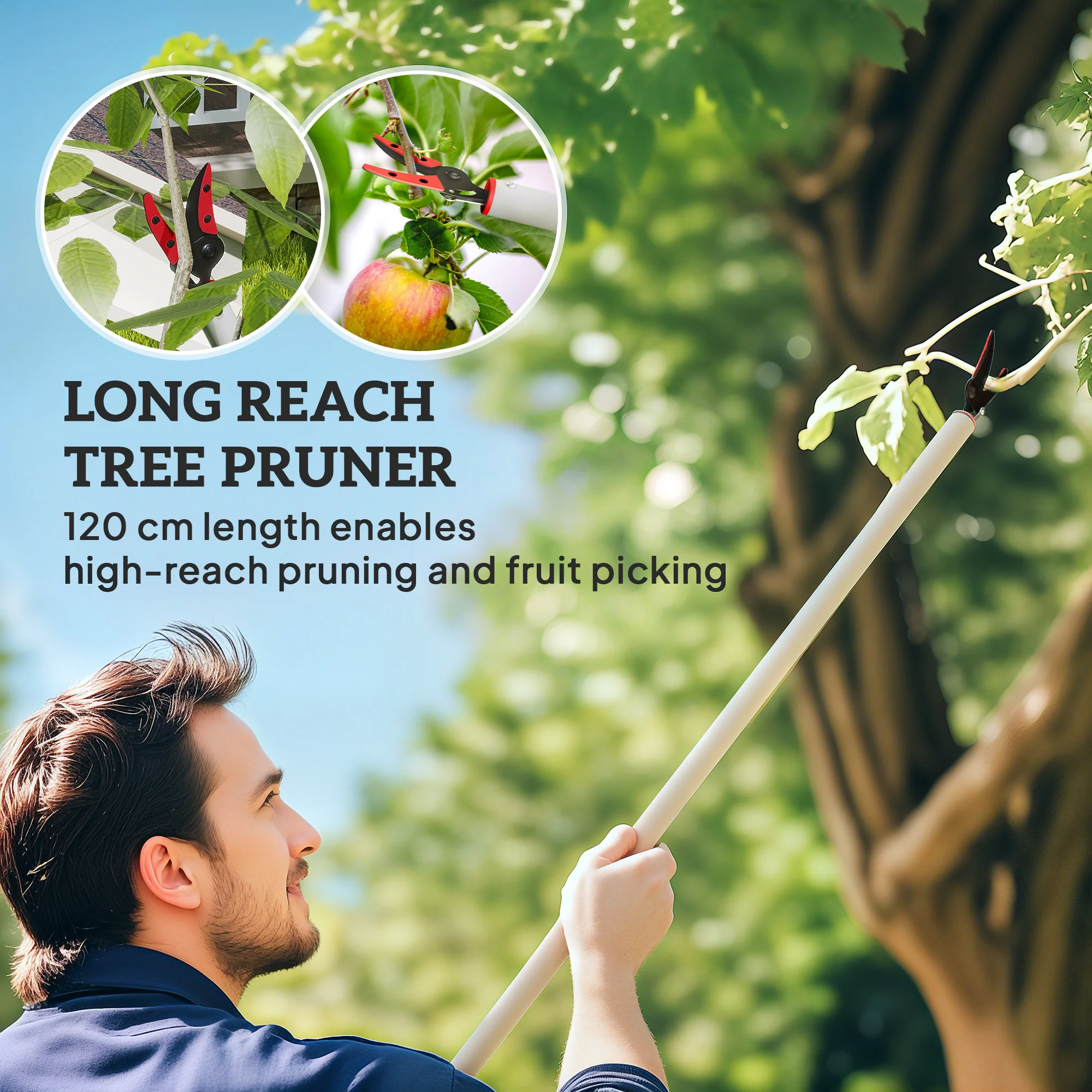 Outsunny 120 cm Tree Pruner Long Reach, Lightweight & Strong - Image 3